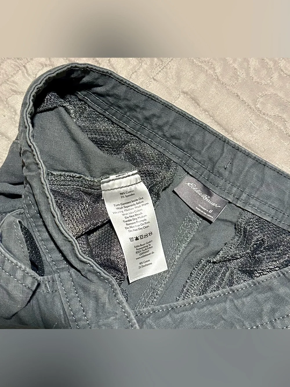 Eddie Bauer Charcoal Gray Drawstring Hybrid Shorts